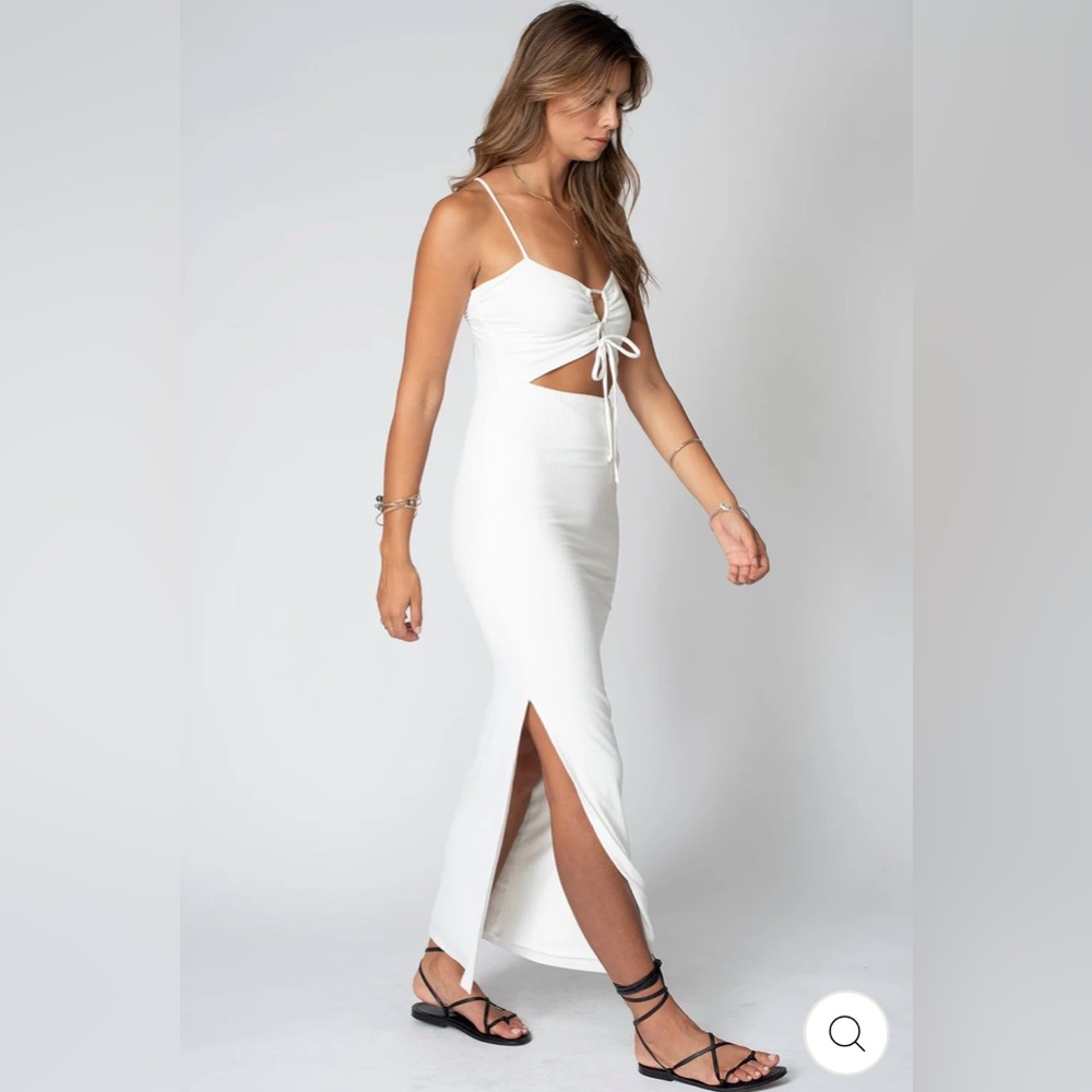NWT Stillwater, Wide Rib Jules Cut Out Dress, White, Size Small - Picture 3 of 6